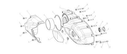 Крышка картера левая, вариатора (голая) 250cc X-MAX (1) (110380227-0001) (T)